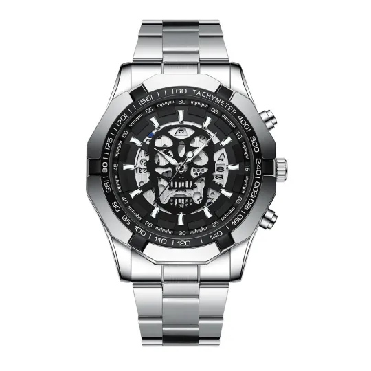 BINBOND Luxury Quartz Watch for Men -Silver
